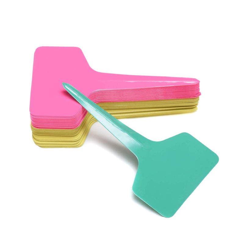 Mihey 100 Pcs Plant Labels with a Gel Pen, T-Type Waterproof Nursery Garden Markers Plastic Plant Tags, Multicolor, 6 x 10cm - Image 3